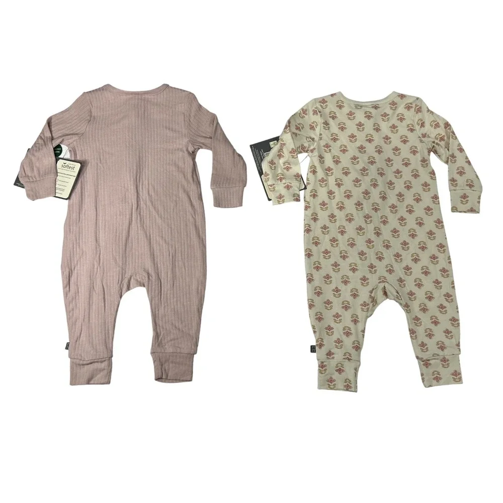Modern Moments by Gerber Wonder Nation Sleeper Romper Pink Lilac Floral 6-9M 3Pk